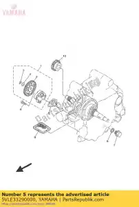 yamaha 5VLE33290000 pakking, pompdeksel - Onderkant