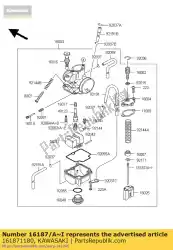 Here you can order the needle-jet,napg kx100-d1 from Kawasaki, with part number 161871180: