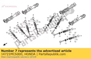 Honda 14721MCS000 válvula, ej. - Lado inferior