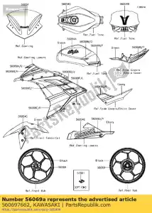 kawasaki 560697662 modello, cappuccio laterale - Il fondo