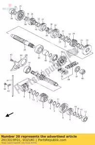 suzuki 2413019F01 eixo, acionamento - Lado inferior