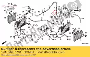 Honda 19102ML7701 tube, level - Bottom side