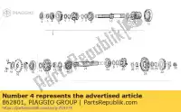 862801, Piaggio Group, pinion 2¬ primario derbi cross city senda 125 2006 2007, New