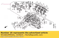 Aqui você pode pedir o parafuso, soquete, 8x55 em Honda , com o número da peça 90186GM9000: