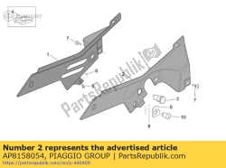 Aprilia AP8158054, Zijkap, OEM: Aprilia AP8158054