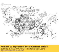 Aquí puede pedir guardia de Piaggio Group , con el número de pieza 856921: