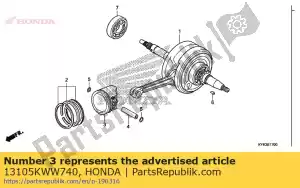 Honda 13105KWW740 piston (1,00) - La partie au fond