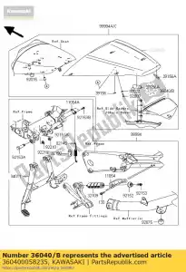 Kawasaki 360400058235 capa-cauda, ??cnt, c.t. azul - Lado inferior