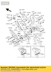 Here you can order the pad,lwr cowling,lh from Kawasaki, with part number 391561235: