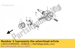 Aqui você pode pedir o conjunto de anéis, pistão (1,00) ( em Honda , com o número da peça 13051KWN900: