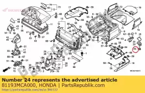 Honda 81193MCA000 rubber, kofferbak licht lager - Onderkant