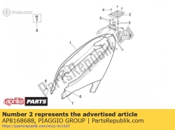 Aprilia AP8168688, Handvat deksel, OEM: Aprilia AP8168688