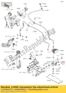 Kawasaki 110564167 suporte, unidade abs - Lado inferior