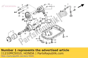 Honda 11210MCS010 panela, óleo - Lado inferior