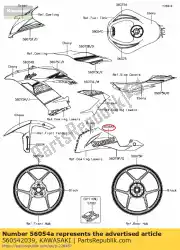 Tutaj możesz zamówić mark, lwr cowl., kawasaki od Kawasaki , z numerem części 560542039: