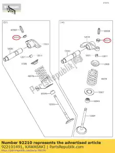 Kawasaki 922101491 nut,valve adjust lock - Bottom side