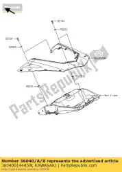 Aqui você pode pedir o cover-tail, m. G. Gray zx1000lef em Kawasaki , com o número da peça 36040014445W: