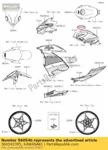 kawasaki 560542395 01 marque, réservoir de carburant, kawasaki - La partie au fond