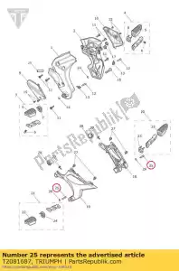 triumph T2081687 reposapiés de pivote 8.0 - Lado inferior