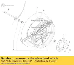 Qui puoi ordinare ruota anteriore completa da Piaggio Group , con numero parte 56476R: