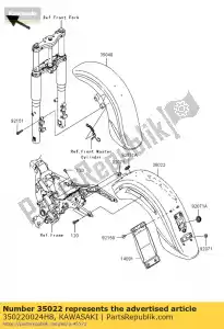 kawasaki 350220024H8 pára-choque traseiro traseiro, ébano vn1600d - Lado inferior