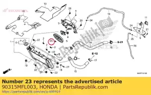 honda 90315MFL003 nut flange 3mm - Bottom side