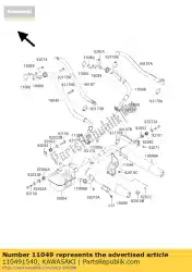 beugel, uitlaat vn1500-d1 van Kawasaki, met onderdeel nummer 110491540, bestel je hier online: