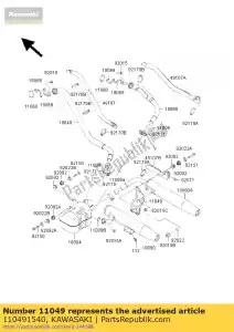 Kawasaki 110491540 beugel, uitlaat vn1500-d1 - Onderkant