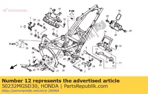 honda 50232MGSD30 rester comp., fr. réservoir - La partie au fond