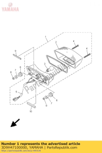 yamaha 3D9H47100000 lente da lâmpada traseira - Parte de cima