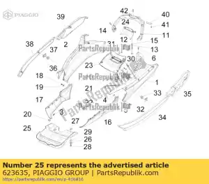 Piaggio Group 623635 fechamento de spoiler inferior - Lado inferior