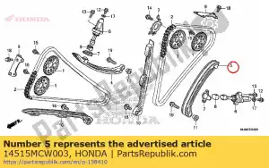 honda 14515MCW003 tensioner, rr. cam chain - Bottom side