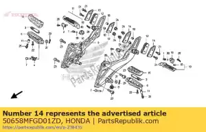 Honda 50658MFGD01ZD plaque a * nh109ms * - La partie au fond