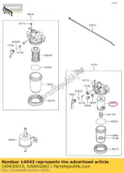 Here you can order the 01 filter from Kawasaki, with part number 140430018: