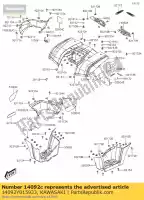 14092Y015933, Kawasaki, copertina, lato, rh, nero kvf300cc kawasaki  brute force kvf 300 2012 2013 2015 2016 2017 2018 2020 2021, Nuovo