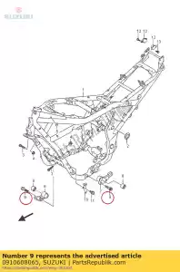 suzuki 0910608065 parafuso - Lado inferior