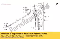 43310KZ4J41, Honda, mangueira, rr. freio honda cr crf 125 250 2002 2003 2004 2005 2006 2007 2008 2009 2011 2012 2013, Novo