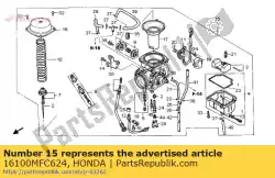Qui puoi ordinare carburatore assy. (ve95a b) da Honda , con numero parte 16100MFC624: