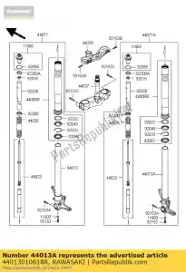 kawasaki 44013010618R pijpvork binnen, rechts, f.s.b zx100 - Onderkant