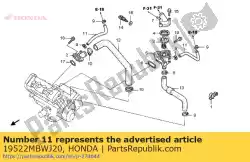 Ici, vous pouvez commander le tuyau, soupape de ralenti rapide auprès de Honda , avec le numéro de pièce 19522MBWJ20: