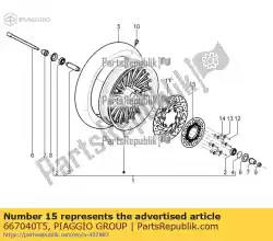 Here you can order the front abs tone wheel from Piaggio Group, with part number 667040T5: