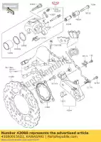 430800156DJ, Kawasaki, caliper-sub-assy, ??rr, blac en650 kawasaki  vulcan 650 900 2015 2016 2017 2018 2019 2020 2021, Nowy