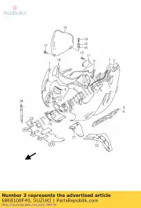 suzuki 6868108F40 embleem, schutbord - Onderkant