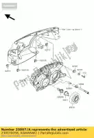 230070058, Kawasaki, Lens-comp, lampe frontale ex650a6f kawasaki er-6f 650 2006 2007 2008, Nouveau