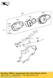 kawasaki 280110071 medidor, tacho e lcd zr1000b7f - Lado inferior