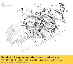 Here you can order the leg shield back plate cover from Piaggio Group, with part number 65634100H3: