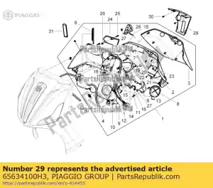 Piaggio Group 65634100H3 leg shield back plate cover - Bottom side