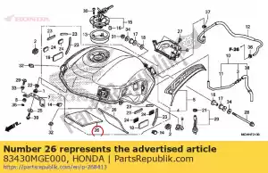 honda 83430MGE000 uretano, tanque de combustible debajo - Lado inferior