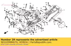 Aqui você pode pedir o parafuso, soquete 8x38 em Honda , com o número da peça 90102MBN670: