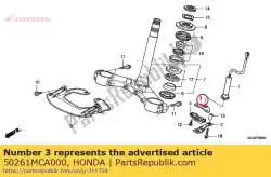 Ici, vous pouvez commander le plaque, capteur d'angle supérieur auprès de Honda , avec le numéro de pièce 50261MCA000: